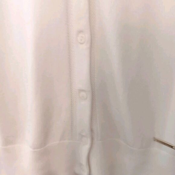 Ellen Tracy White Cardigan Sweater M 3/4 Length Sleeves Viscose Nylon Knit - Picture 3 of 12